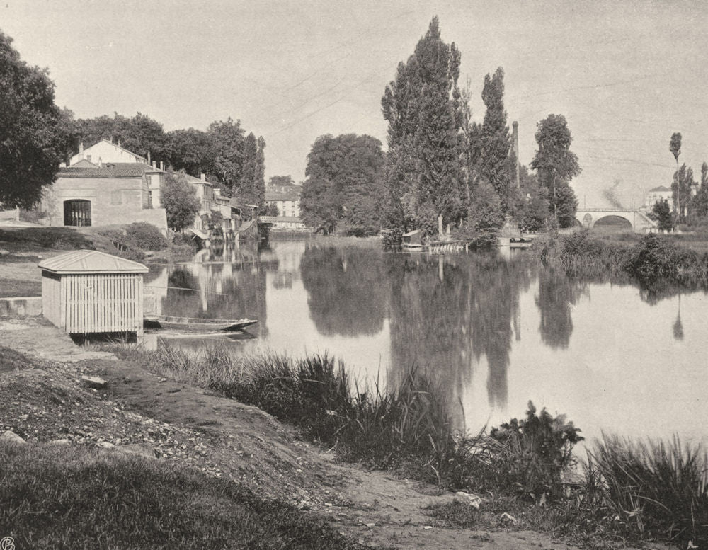 CHARENTE. Angoulême- Bords de la Charente 1904 old antique print picture